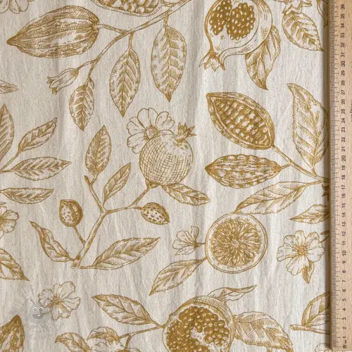 Dekorativna tkanina RUSTIC VINTAGE PRINT Granata peanut