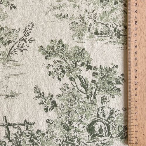 Dekorativna tkanina RUSTIC VINTAGE PRINT Gabrielle kaki