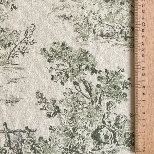 Dekorativna tkanina RUSTIC VINTAGE PRINT Gabrielle kaki