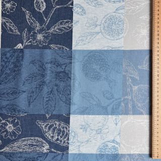 Dekorativna tkanina FRENCH TABLE CLOTH JACQUARD Cabosse allover indigo