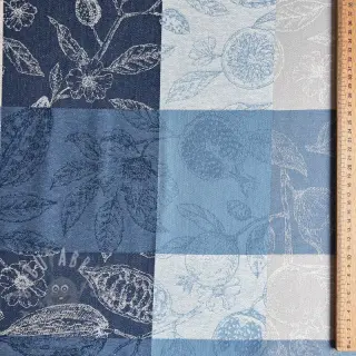 Dekorativna tkanina FRENCH TABLE CLOTH JACQUARD Cabosse allover indigo