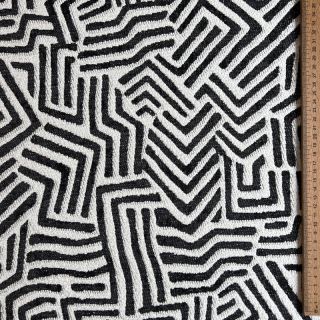 Dekorativna tkanina jacquard Mesopotamie allover graphite