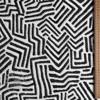 Dekorativna tkanina jacquard Mesopotamie allover graphite