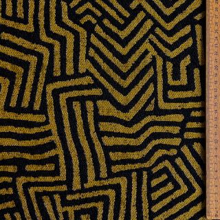 Dekorativna tkanina jacquard Mesopotamie noir jaune