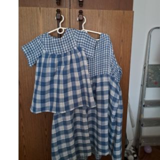 Tetra Tkanina/Muslin Double sided CHECKS MINI indigo