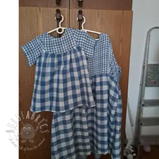 Tetra Tkanina/Muslin Double sided CHECKS MINI indigo