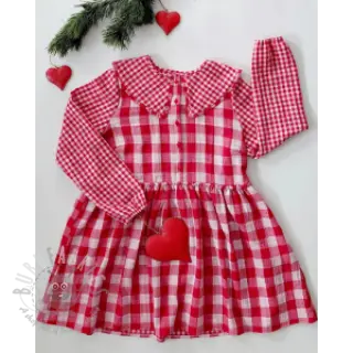 Tetra Tkanina/Muslin Double sided CHECKS MINI red