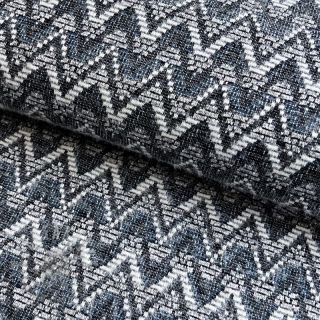 Pletenina jacquard Comfilia Zigzag wavy blue