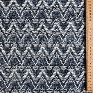 Pletenina jacquard Comfilia Zigzag wavy blue