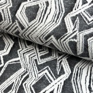 Pletenina jacquard Comfy Broken checks black