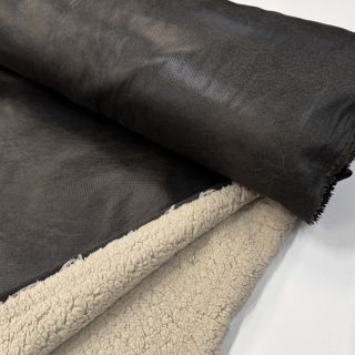 Tkanina za kapute Vintage Glammy Teddy Lammy grey