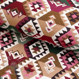 Dekorativna tkanina jacquard Kilim fuchsia vert