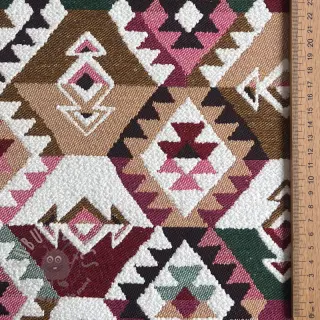 Dekorativna tkanina jacquard Kilim fuchsia vert