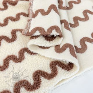 Tkanina za kapute TEDDY JACQUARD Waves camel