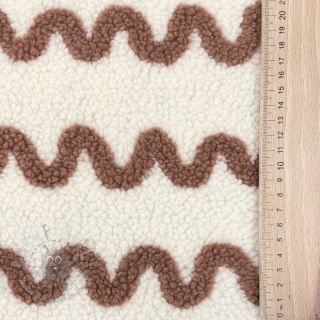Tkanina za kapute TEDDY JACQUARD Waves camel