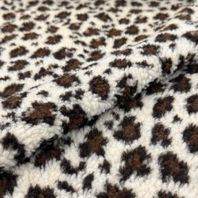 Tkanina za kapute TEDDY Panthera off white