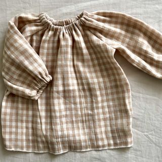 Tetra Tkanina/Muslin Double sided CHECKS MINI beige