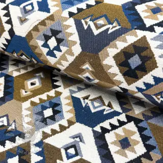 Dekorativna tkanina jacquard Kilim cobalt havane