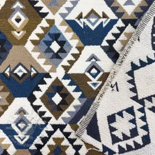Dekorativna tkanina jacquard Kilim cobalt havane