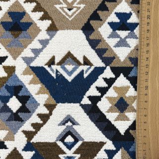 Dekorativna tkanina jacquard Kilim cobalt havane