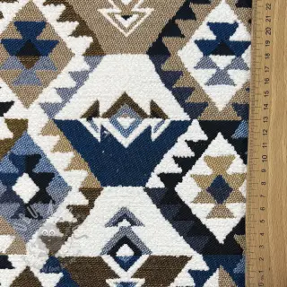 Dekorativna tkanina jacquard Kilim cobalt havane