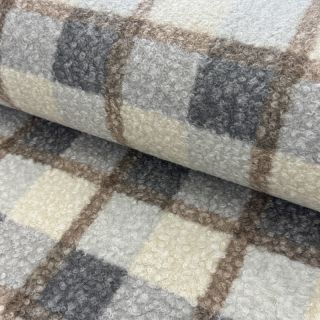 Tkanina za kapute Bouclé Squares design D