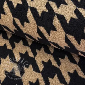 Tkanina za kapute TEDDY JACQUARD PIED DE POULE camel