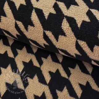Tkanina za kapute TEDDY JACQUARD PIED DE POULE camel