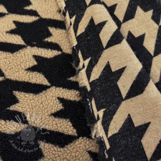 Tkanina za kapute TEDDY JACQUARD PIED DE POULE camel