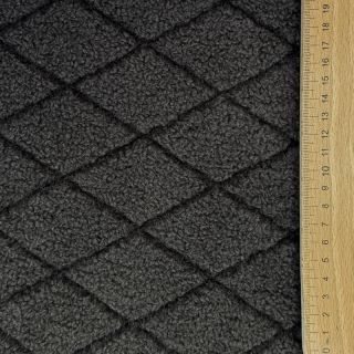 Tkanina za kapute TEDDY Diamond dark grey