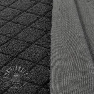 Tkanina za kapute TEDDY Diamond dark grey