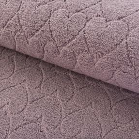 Tkanina za kapute TEDDY Hearts in hearts mauve