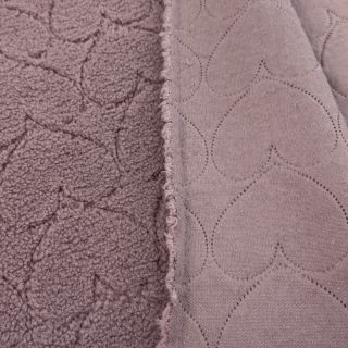 Tkanina za kapute TEDDY Hearts in hearts mauve