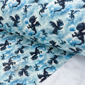 Triko materijal čupav JOGGING Dragons design C digital print