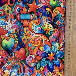 Triko materijal čupav JOGGING Colour me design B digital print