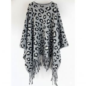 Poncho PRATO boiled wool Panther grey