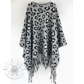 Poncho PRATO boiled wool Panther grey
