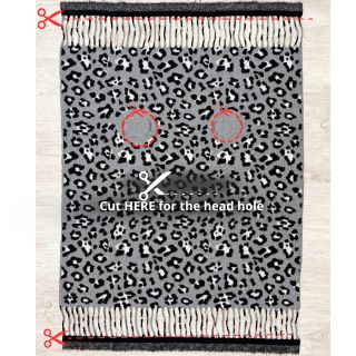 Poncho PRATO boiled wool Panther grey