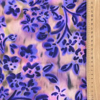 Pamuk SATIN Purple flowers digital print