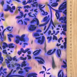 Pamuk SATIN Purple flowers digital print