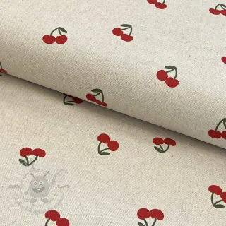 Dekorativna tkanina Linenlook Cherries natural