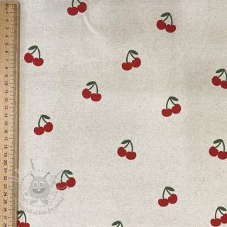 Dekorativna tkanina Linenlook Cherries natural