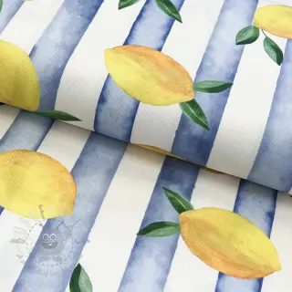 Dekorativna tkanina Lemons blue digital print