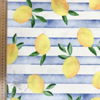 Dekorativna tkanina Lemons blue digital print