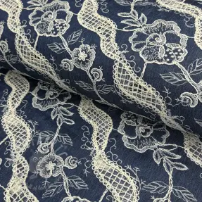 Pamuk JEANS EMBROIDERY Flora design A