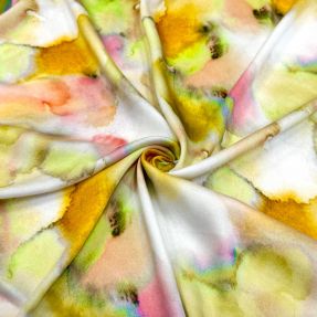 Viskoza SATIN Ambre yellow digital print