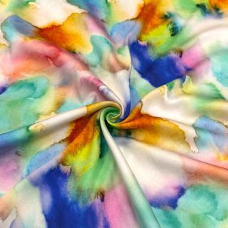 Viskoza SATIN Ambre blue digital print