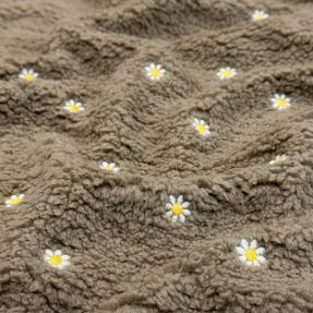 Tkanina za kapute TEDDY EMBROIDERY Mini taupe