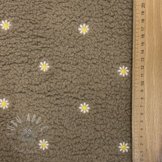 Tkanina za kapute TEDDY EMBROIDERY Mini taupe