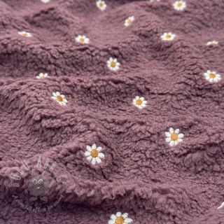 Tkanina za kapute TEDDY EMBROIDERY Mini rosewood